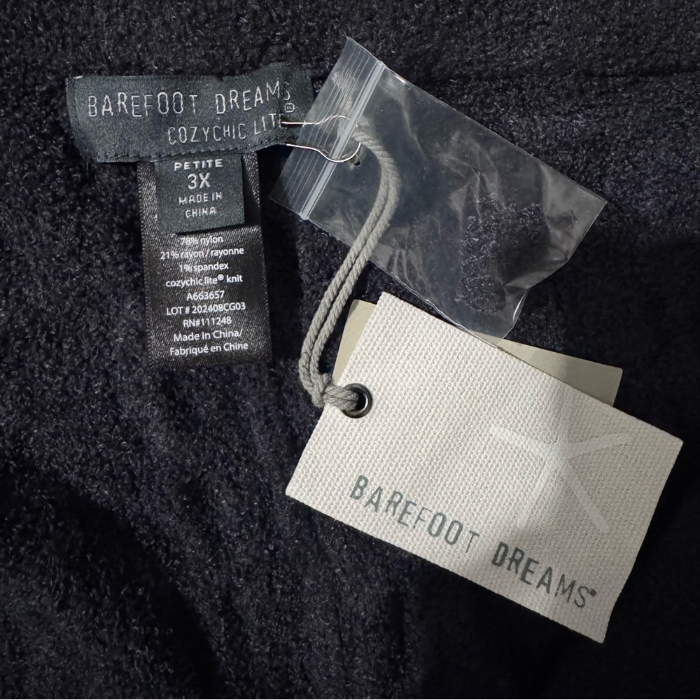 NWT Barefoot Dreams CozyChic Lite Charcoal gray wide leg pants size 3XL Petite